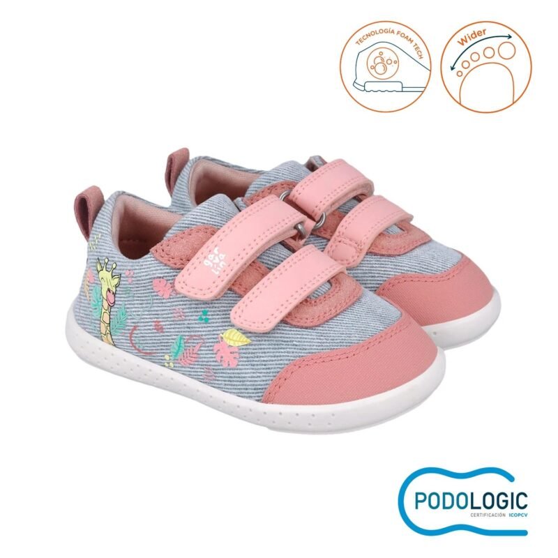 Garvalin Baby Girls First Steps Barefoot Canvas Sneakers